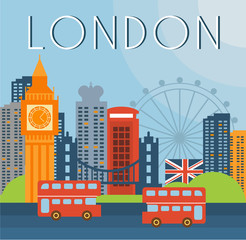 Fototapeta na wymiar London Cityscape Vector Illustration