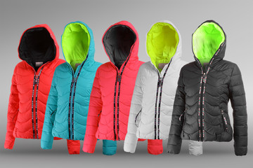 woman's jacket in five neon colours 