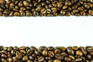 Roasted coffee beans background 
