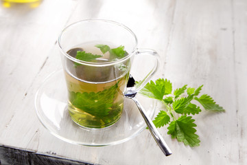 Cup of nettle tea for healthy diuretic