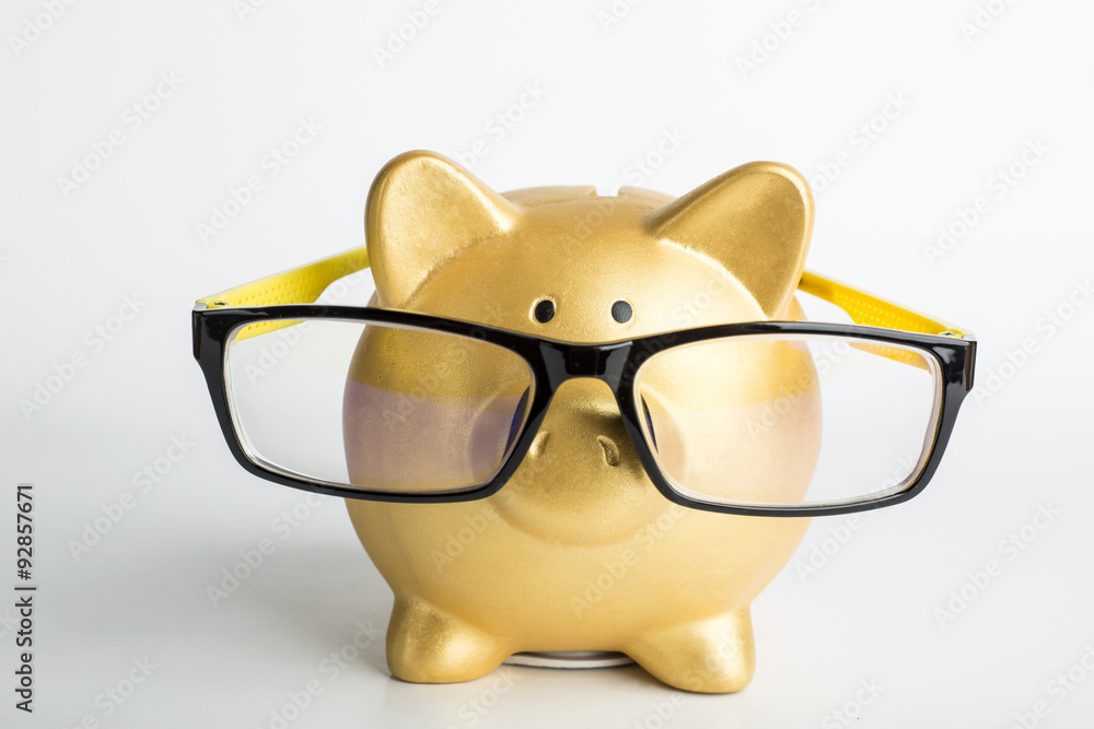 Canvas Prints piggy bank wear glasses