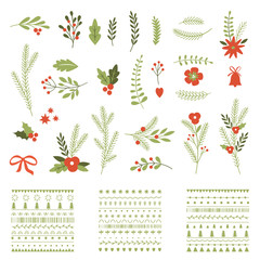Set of Christmas graphic elements and ornaments