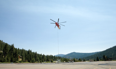 Hovering Industrial Helicopter or Sky Crane