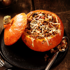 Delicious autumn recipe for stuffed pumpkin