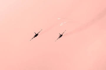 Warplanes after attack