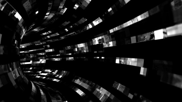 Total Chaos 009: Traveling down a tunnel of chaotic digital data (Video Loop).