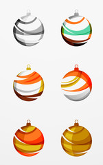 Set of abstract Christmas ball icons, business logo concepts