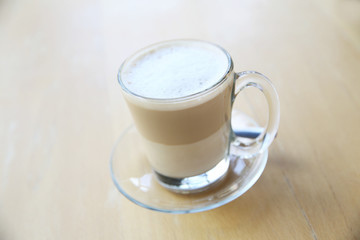 coffee on wood background