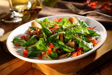 Serving of tasty King Oyster salad