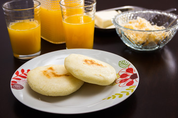 Arepas - a classic Breakfast in  Venezuela,  Colombia,  Canary Islands etc...