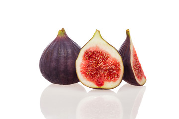 Fresh common fig (Ficus carica) isolated on white background