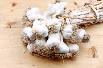 Bunch of dried garlic
