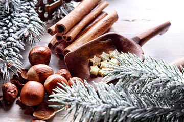 Traditional festive Christmas background