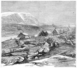For the Danish colony Godhavn, vintage engraving. © Morphart