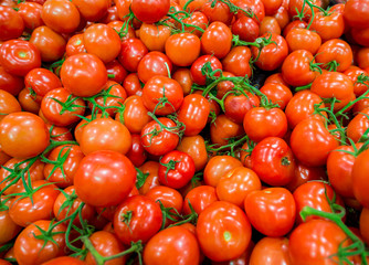 Tomatoes on the supermarket display