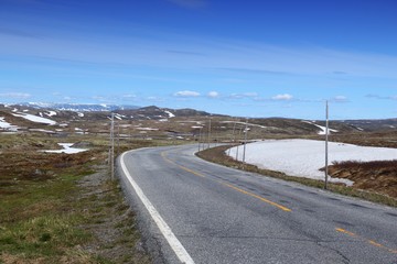 Hardangervidda road in Norway
