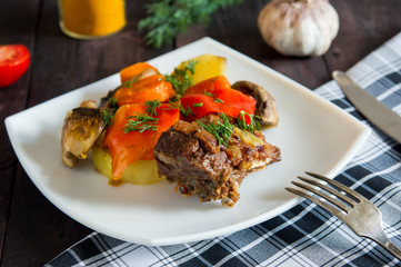 Braised lamb ribs with vegetables