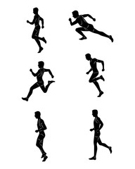 Running guy silhouettes