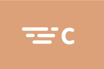Fast line vector letter C logo monogram