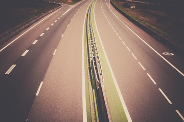 Highway through France at summer time