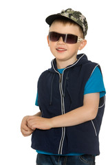 little boy in sunglasses