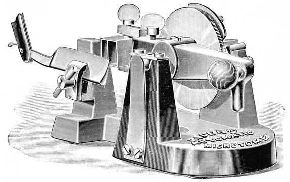 Microtome, Vintage Engraving.