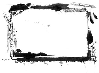 Hand painted grunge mixed media frame