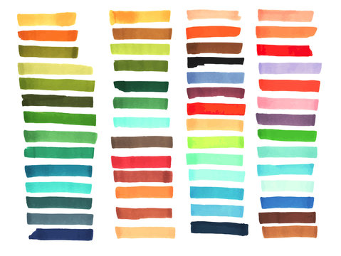 Color stripes drawn with japan markers. Stylish elements for