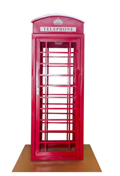 Classic British red phone booth