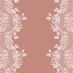 Seamless lace border. Invitation card.