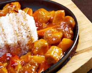 Sweet and sour pork meat