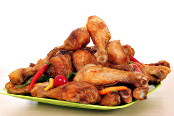roasted chicken drumsticks on plate