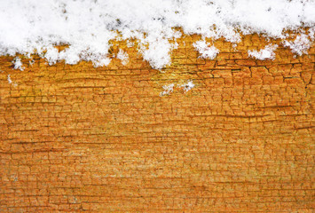 Holz Hintergrund mit Schnee
