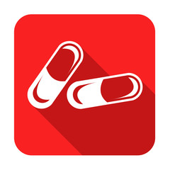 Icono plano cuadrado pildoras