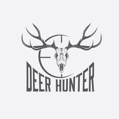deer skull with target vector design template