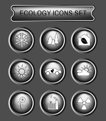 Ecology logo vector icon set.