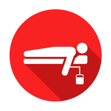 Icono plano redondo transfusion con sombra