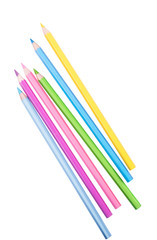Colour or color pencils, isolated on white background