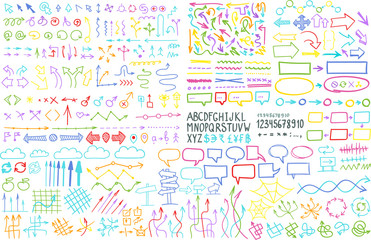 Hand draw arrow set elements