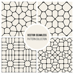 Fototapeta premium Vector Seamless Black And Whitec Pavement Pattern Collection