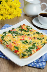 Vegetable omelet with spinach