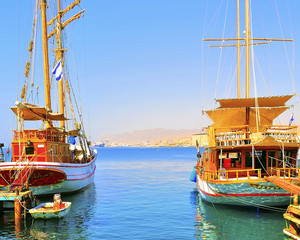 Passenger gulets in Eilat
