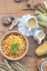 Corn milk and fresh sweet corn
