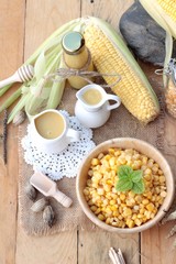 Corn milk and fresh sweet corn
