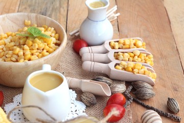 Corn milk and fresh sweet corn
