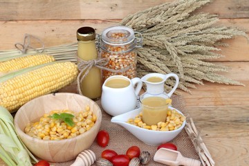 Corn milk and fresh sweet corn