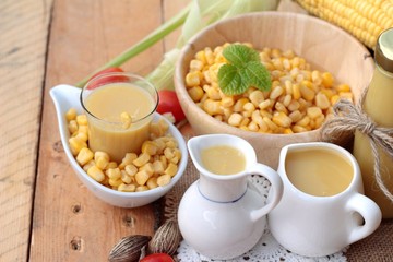 Corn milk and fresh sweet corn