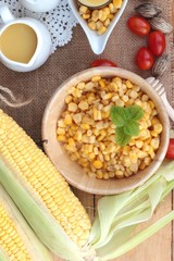 Corn milk and fresh sweet corn