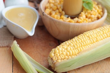 Corn milk and fresh sweet corn