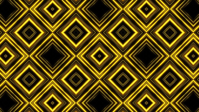 dark abstract background, kaleidoscope gold light, loop